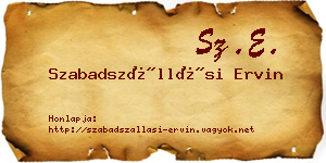 Szabadszállási Ervin névjegykártya