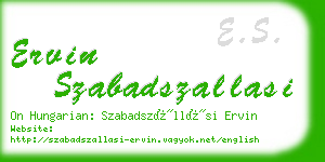 ervin szabadszallasi business card